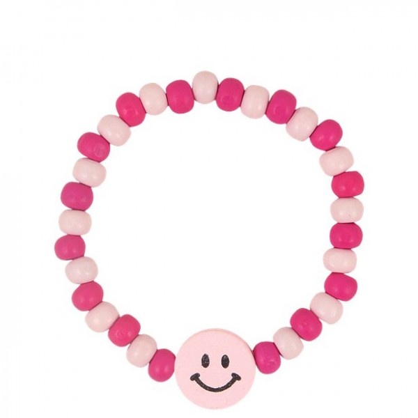 1 cadeau de bracelet de perles en bois rose