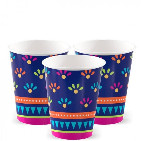 8 Boho Chic Fiesta paper cups 256ml