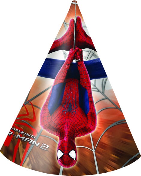 6 Sombreros Fiesta Spiderman Webmaster 16cm