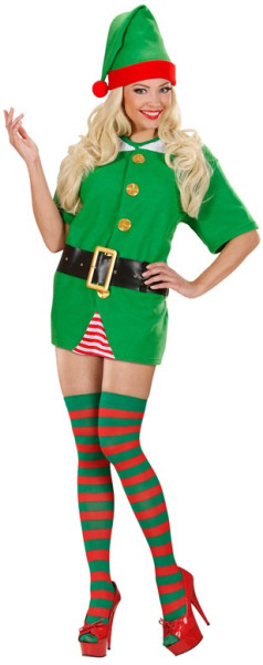 Red green striped stockings