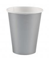 8 party buffet paper cups silver 266ml
