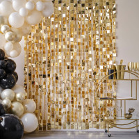 Vorschau: Gold Glamour Paillettenvorhang 2m