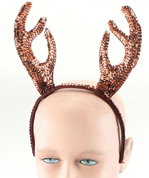 Reindeer horns sequined headband