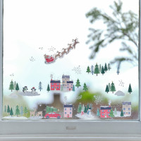 Oversigt: Winter Wonderland vinduesklistermærke