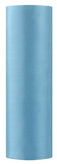 Satijnen stof Eloise azuurblauw 9m x 16cm