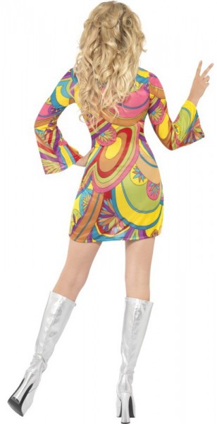 Mini-robe de soirée couleur disco années 60