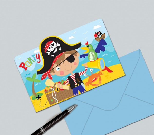 Kleiner Pirat Tommy Einladungskarte Für Kleine Seefahrer