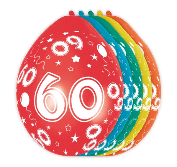 5 palloncini 60 anni 30cm
