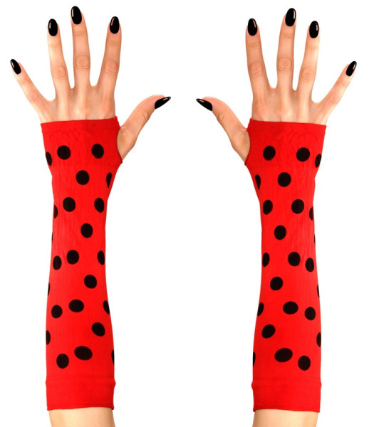 Fingerless Ladybug Gloves Long