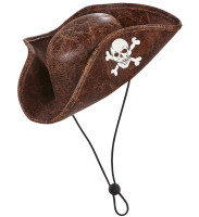 Vista previa: Mini sombrero pirata para mujer marrón
