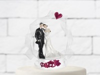 Aperçu: Belle décoration de gâteau de couple nuptial 16cm