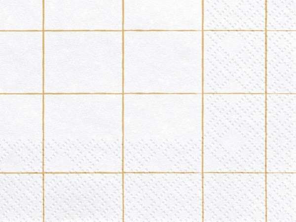20 napkins with gold grid pattern 2