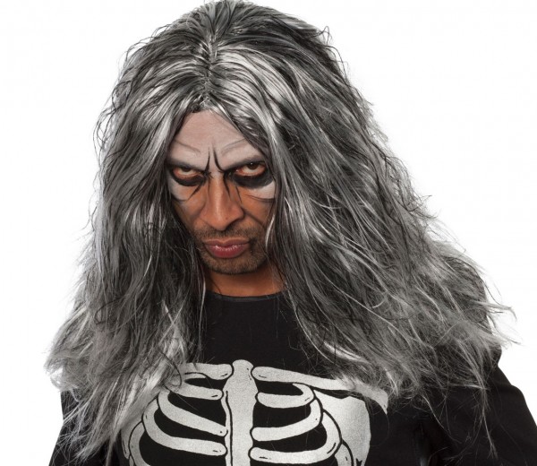 Gray Halloween long hair wig