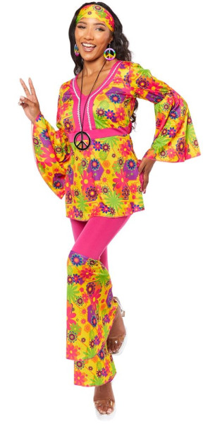 Jaren 70 hippie dames kostuum Sally