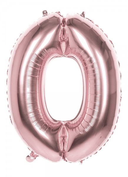 Balon foliowy numer 0 w kolorze różowego złota 86cm