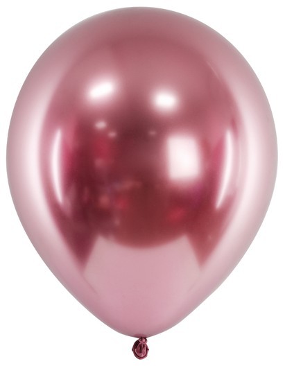 50 ballons roses métalliques 27cm