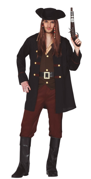 Red roughneck pirate costume for men