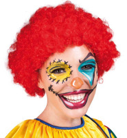 Afro clown wig red