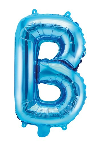 Ballon aluminium B bleu azur 35cm