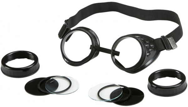 Schwarze Schweißerbrille Fliegerbrille Als Kostümaccessoire