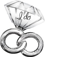 Diamond Wedding.Rings Foil Balloon