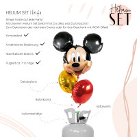 Vorschau: Mickey Mouse Forever Ballonbouquet-Set mit Heliumbehälter