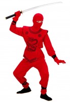 Oversigt: Ninja fighter kids kostume rød