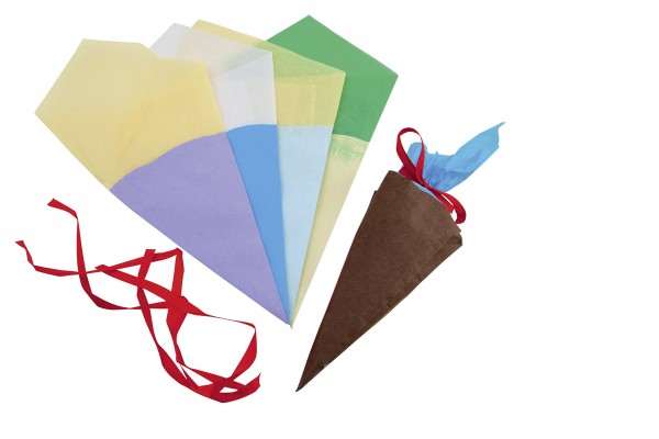 5 Back to school decorative cone bags 26cm