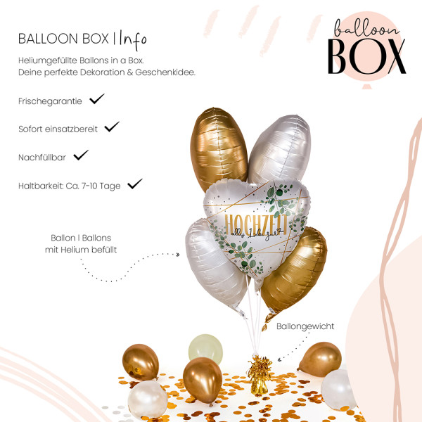 Heliumballon in der Box Hochzeit Eukalyptus 3