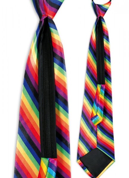 Tęczowy krawat na imprezę 43 cm 2
