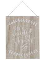 Boho Flowers Decided on forever wooden sign