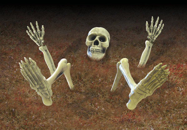Scary skelet tuindecoratie 9 stuks