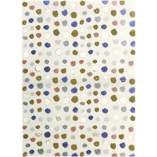 Paper patch paper sheets dots blue-gold 30x42cm