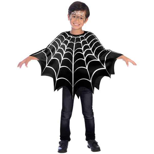 Spider Spinnennetz Poncho für Kinder