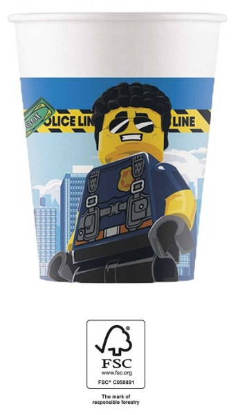 8 vasos de papel Lego City 200ml