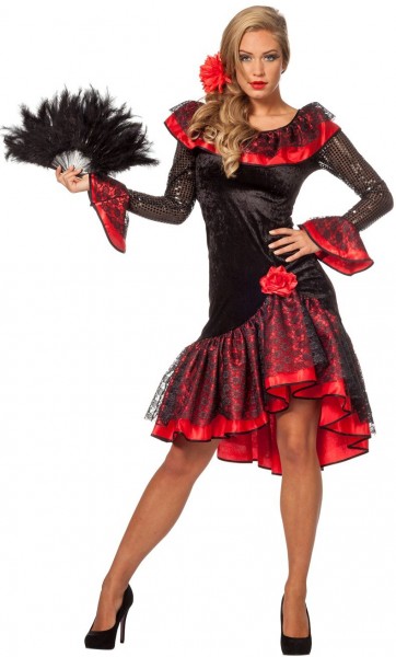 Spanish flamenco dancer dress red