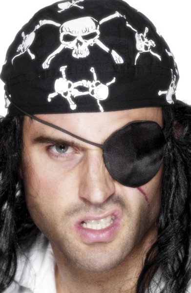 Black satin eye patch for pirate costumes