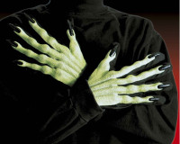 Gants de sorcière à ongles noirs Halloween