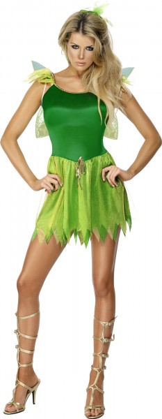 Costume de fée de la forêt verte avec des ailes