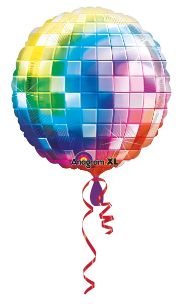 Ballon en aluminium disco coloré XXL