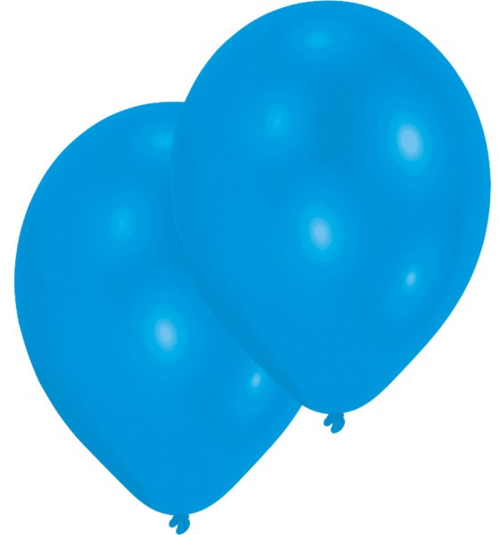 25 metalliske blå latex balloner 27,5 cm