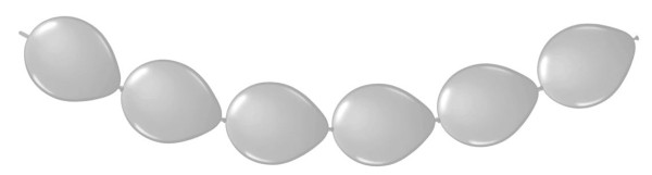 8 ballonger silver för girlanger 3m