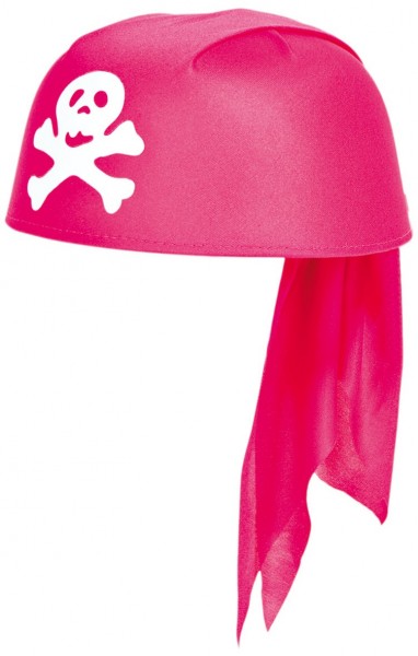 Różowa czapka piracka w stylu bandany