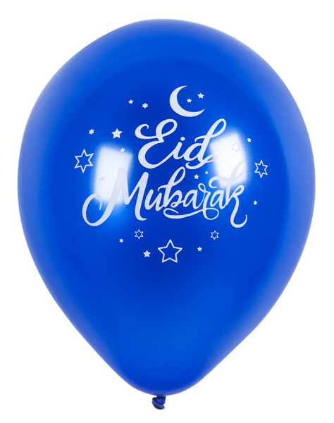 6 latex balloons Happy Eid 25cm