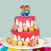 Aperçu: Bougie à gâteau colorée numéro 18