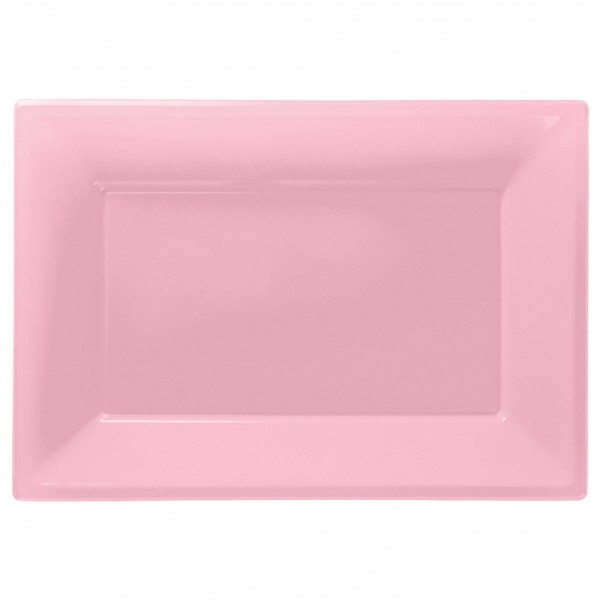 3 piatti rosa chiaro 33 x 23 cm