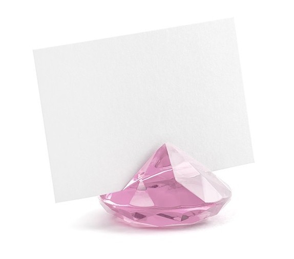 10 Diamanten Kartenhalter rosa 4cm