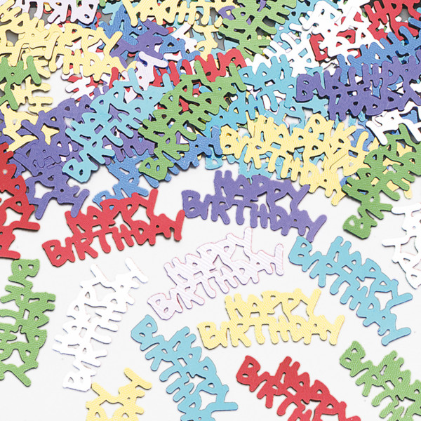 Kolorowe metaliczne konfetti Happy Birthday 14g
