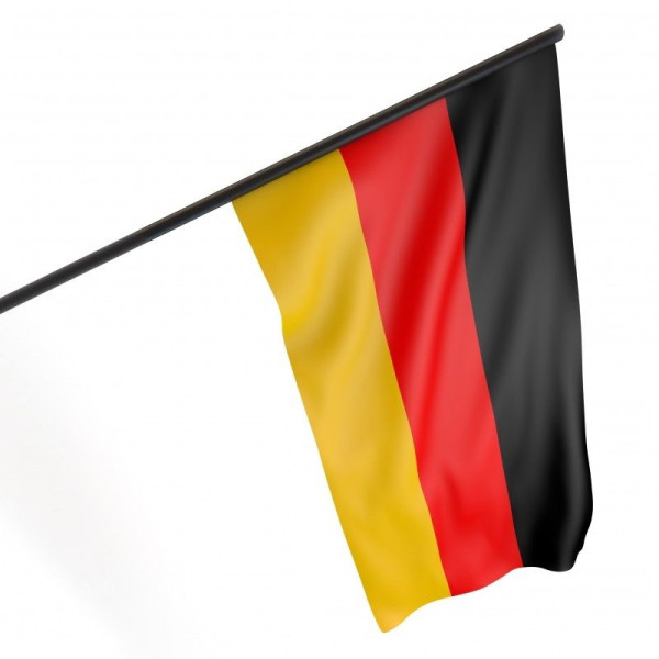 Flaga Niemiec z drążkiem 30 x 45 cm