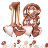 Vorschau: 10 Heliumballons in der Box Rosegold 18